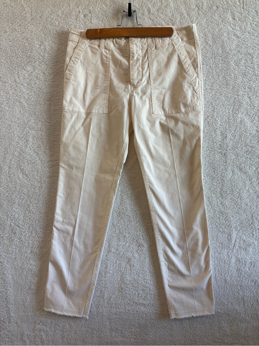 Nili Lotan Jenna Cotton Twill Pants Off White/Eggshell Size 6